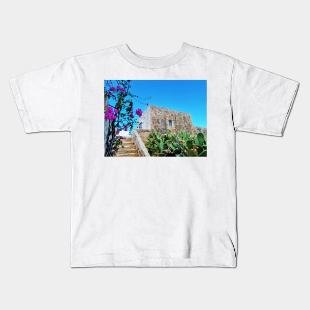 Traditional Mediterranean house Kids T-Shirt by Kate-P-